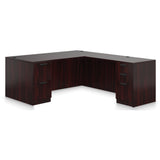 Preva L-Shaped Desk with Double Pedestals