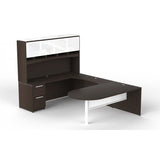 Chiarezza U-Shaped Bullet End Desk W/ Hutch