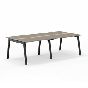 Leah 8-Ft. Conference Table with Wire Managment/Cable Tray, 94"Wide x 47"Deep x 30"High, Amber Oak/Taupe
