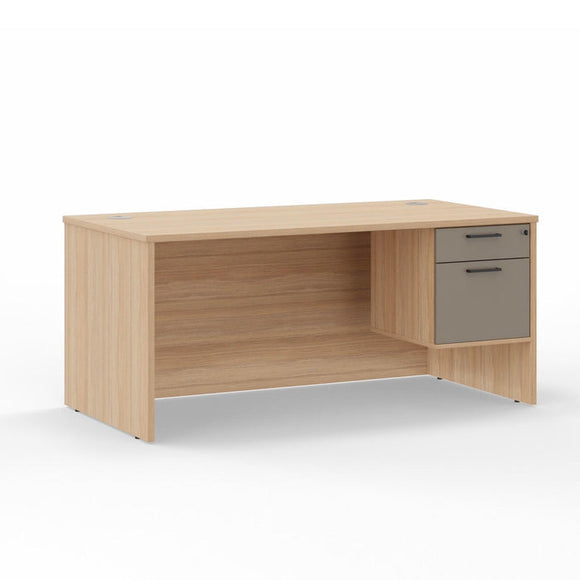 Leah Administrator's Desk with Locking Box/File Pedestal Drawer, 63