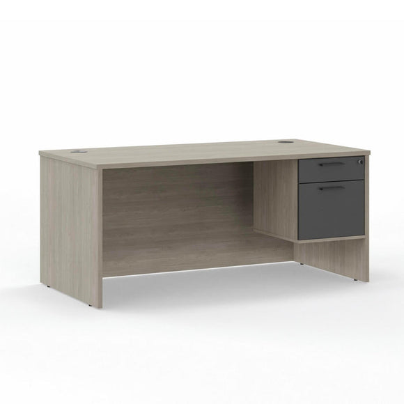 Leah Administrator's Desk with Locking Box/File Pedestal Drawer, 63