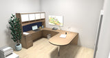 Chiarezza U-Shaped Bullet End Desk W/ Hutch