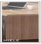 Chiarezza Executive U-Shaped Desk with Overhead Hutch and White Glass Accents