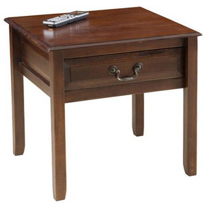 (Scratch & Dent) Home Loft Outlet Concepts Delano End Table, 23"W x 23"D x 22.5"H, Brown Mahogany