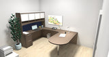 Chiarezza U-Shaped Bullet End Desk W/ Hutch