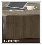 Chiarezza Executive U-Shaped Desk with Overhead Hutch and White Glass Accents