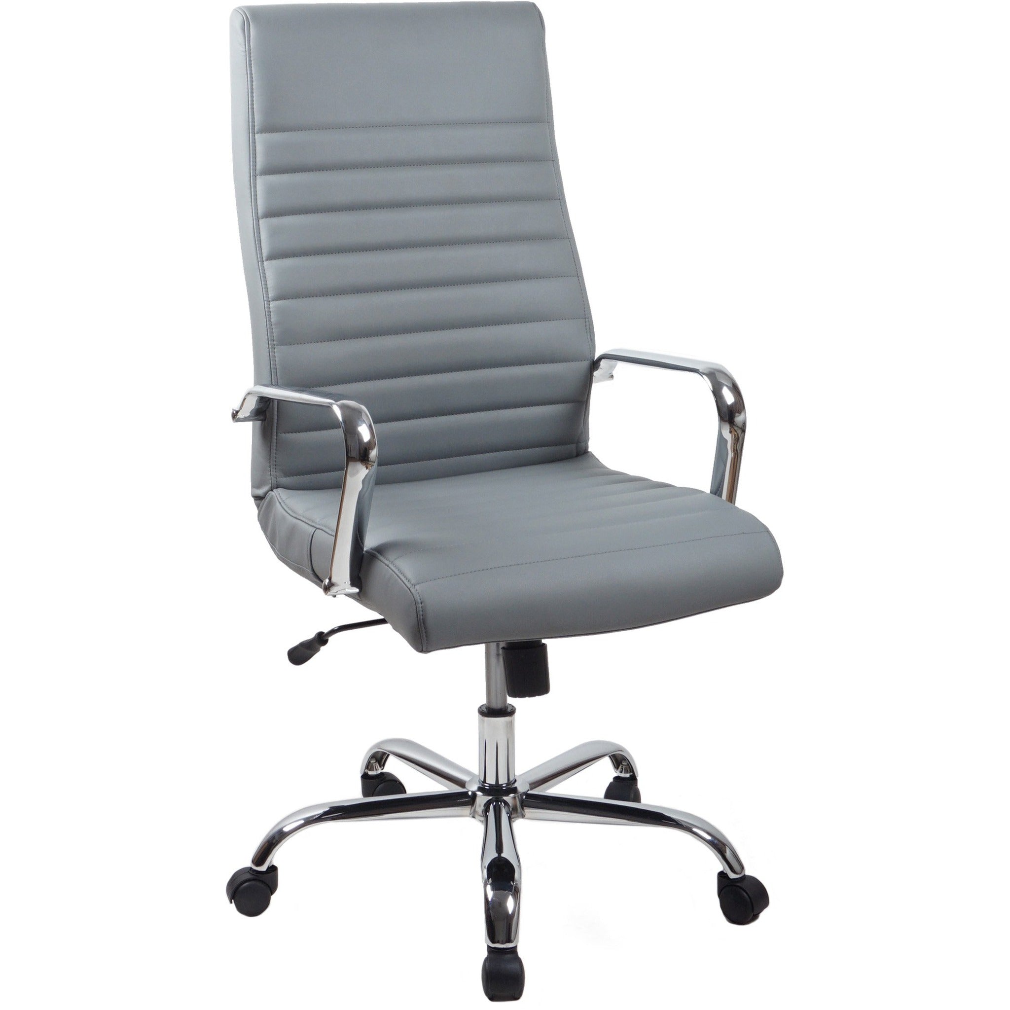 RealBiz Gen3 Modern Comfort Series High-Back LeatherPro Chair, Stone Gray