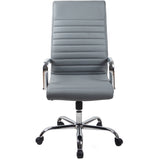 RealBiz Gen2 Modern Comfort Series High-Back LeatherPro Chair, Stone Gray