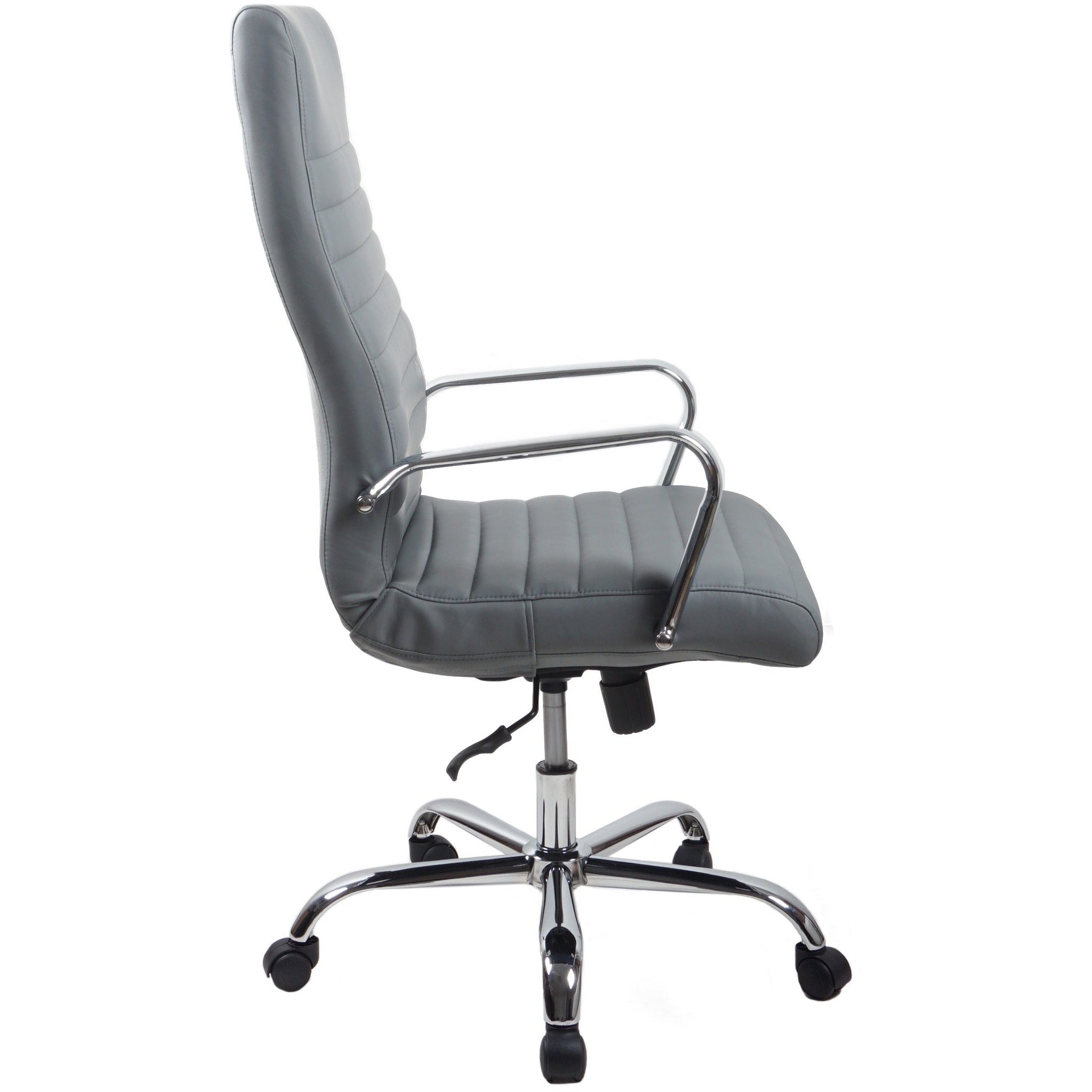 RealBiz Gen3 Modern Comfort Series High-Back LeatherPro Chair, Stone Gray