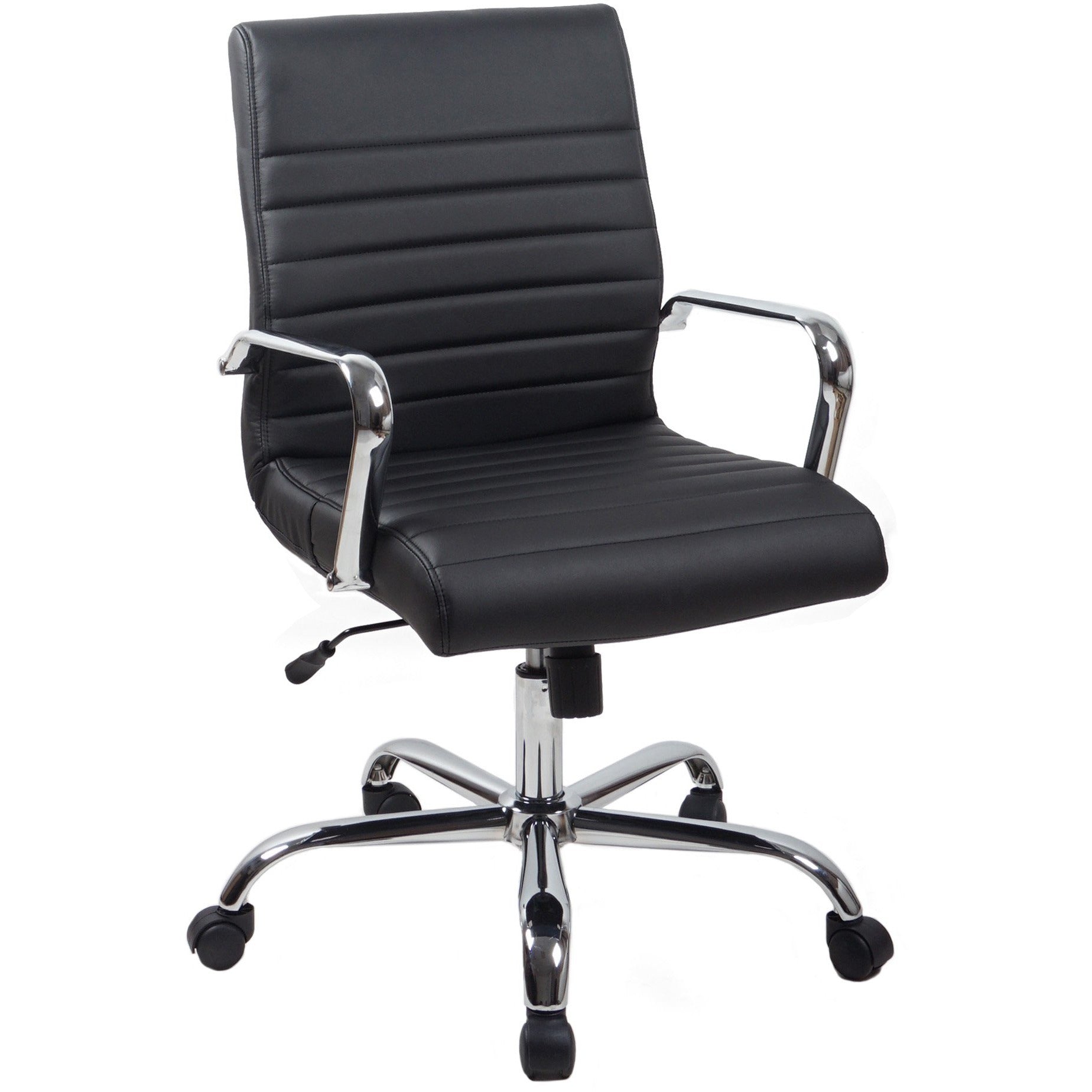 RealBiz Gen3 Modern Comfort Series Mid-Back LeatherPro Chair, Jet Black