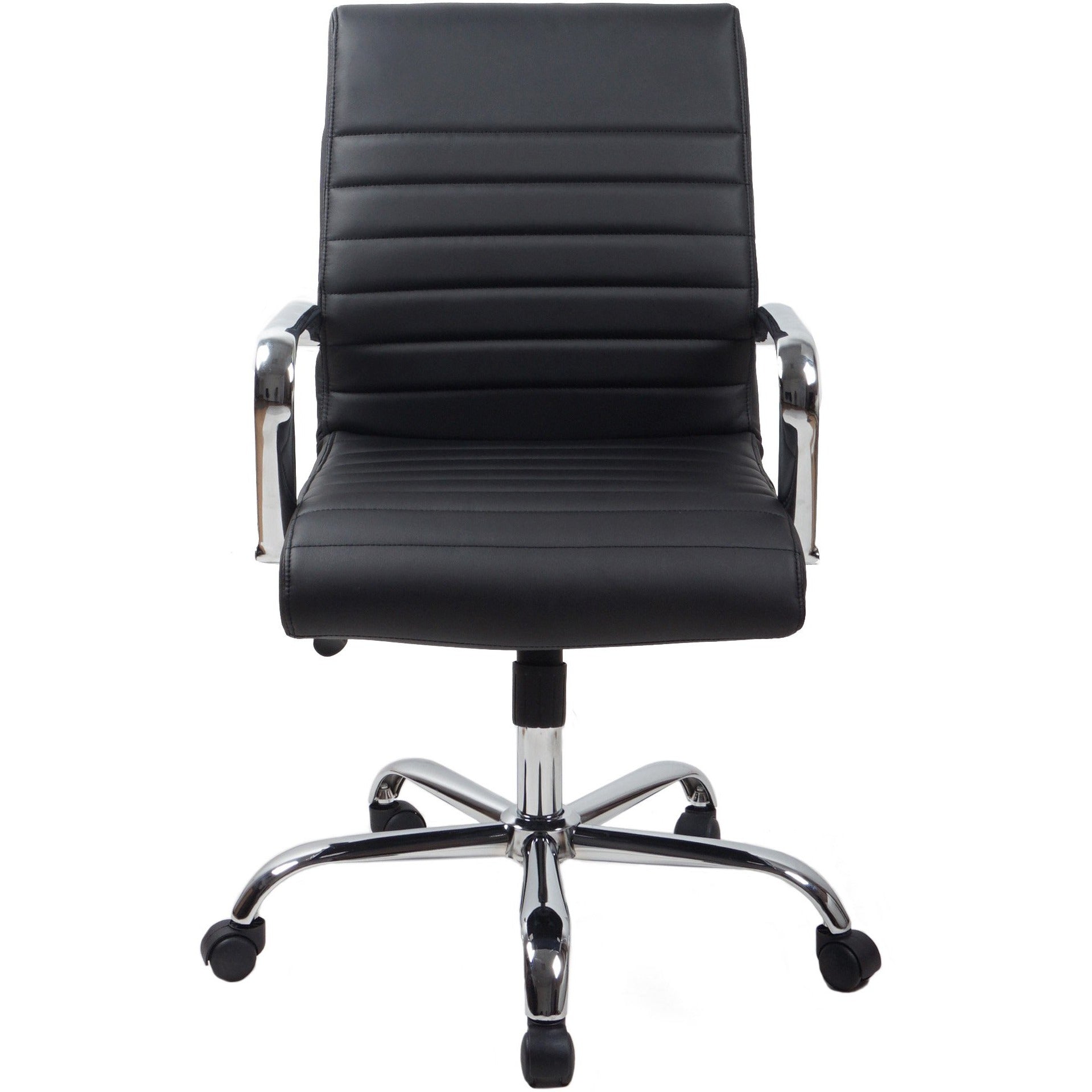 RealBiz Gen3 Modern Comfort Series Mid-Back LeatherPro Chair, Jet Black