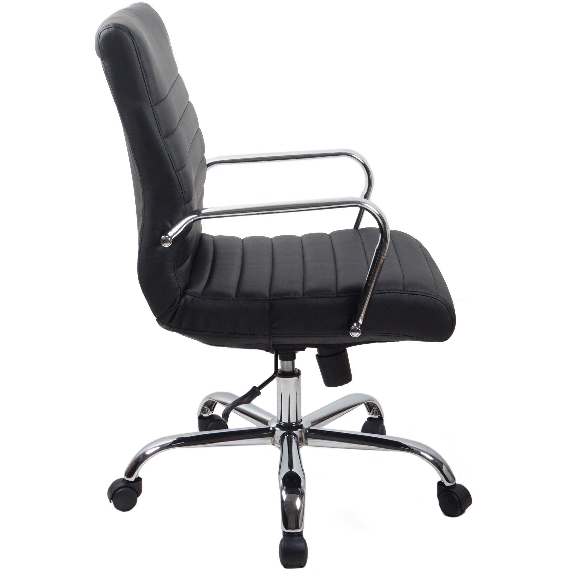 RealBiz Gen3 Modern Comfort Series Mid-Back LeatherPro Chair, Jet Black