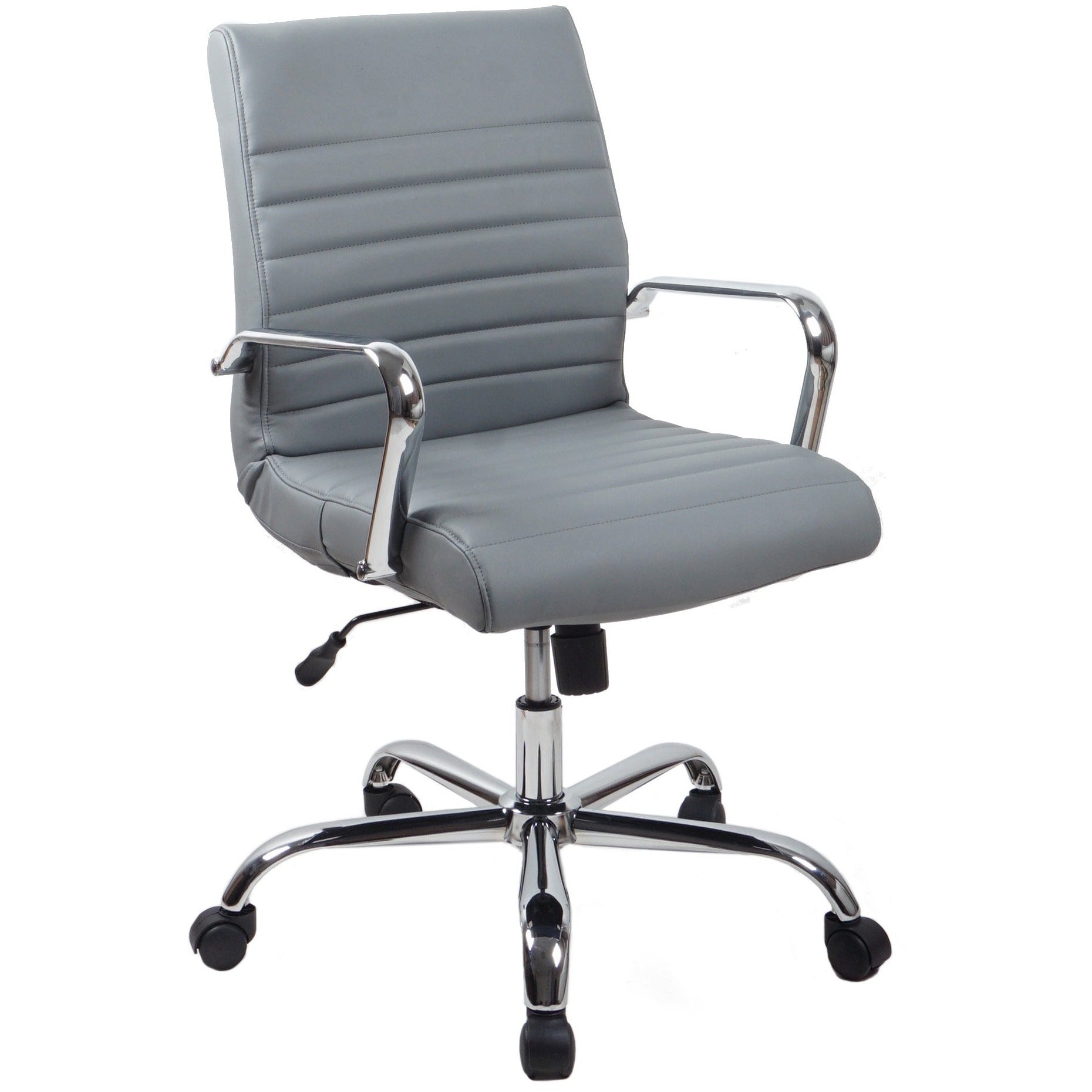 RealBiz Gen3 Modern Comfort Series Mid-Back LeatherPro Chair, Stone Gray