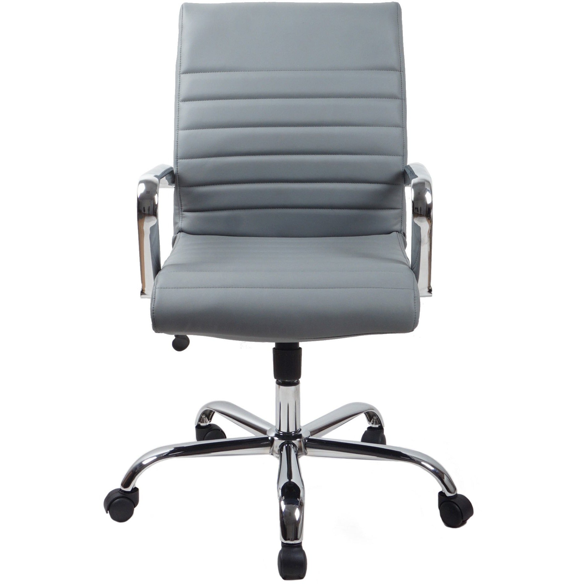 RealBiz Gen3 Modern Comfort Series Mid-Back LeatherPro Chair, Stone Gray