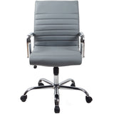 RealBiz Gen2 Modern Comfort Series Mid-Back LeatherPro Chair, Stone Gray