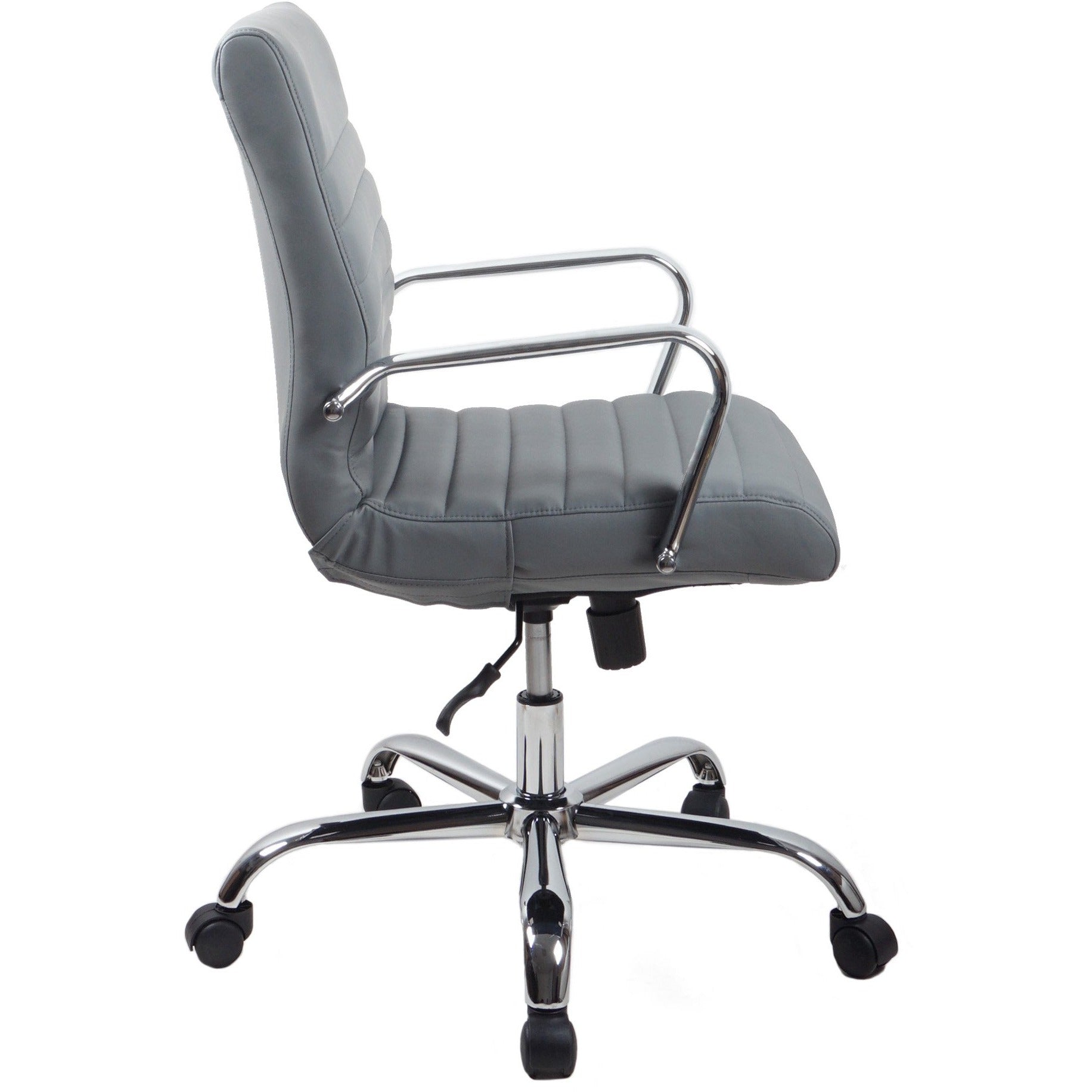 RealBiz Gen3 Modern Comfort Series Mid-Back LeatherPro Chair, Stone Gray