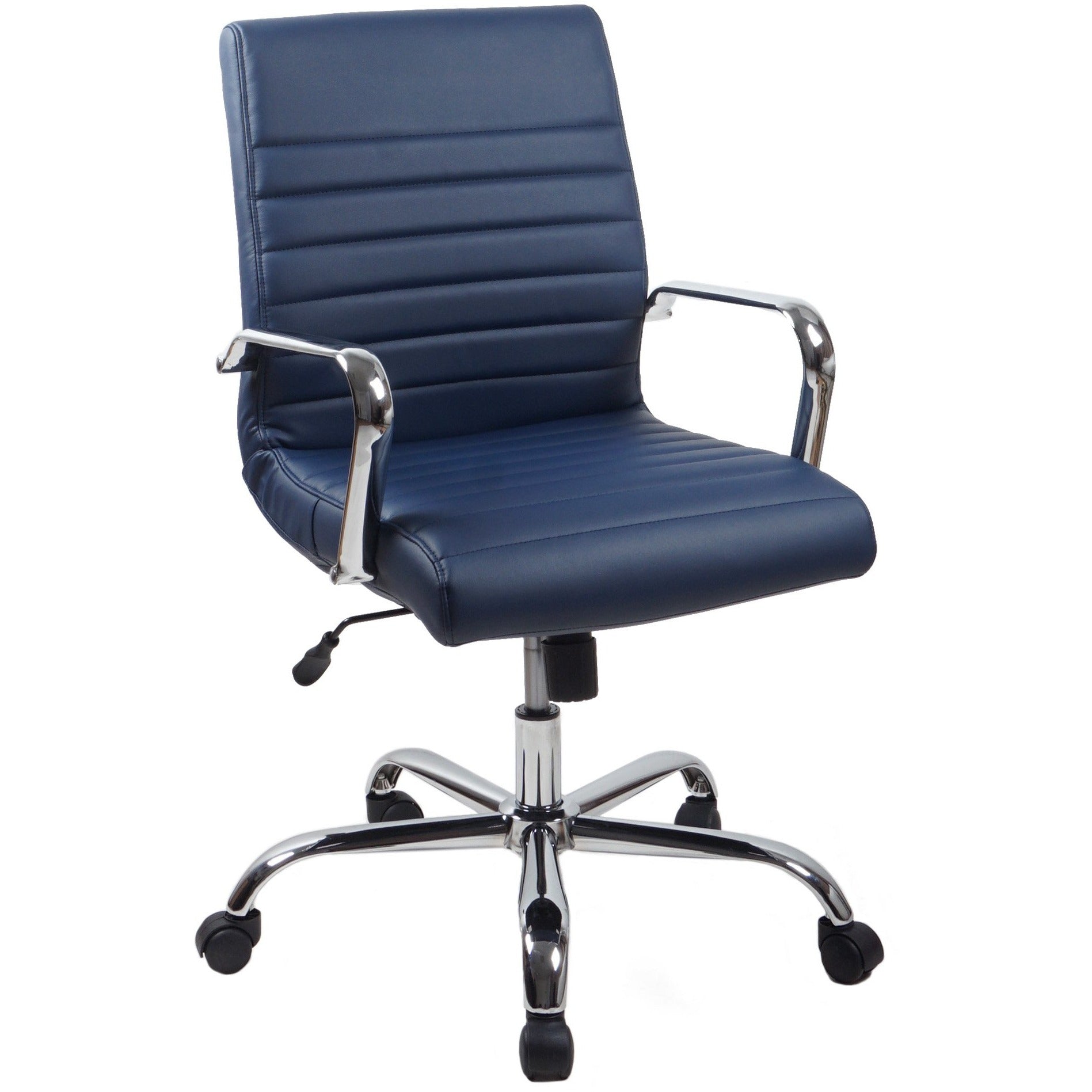 RealBiz Gen3 Modern Comfort Series Mid-Back LeatherPro Chair, Midnight Blue