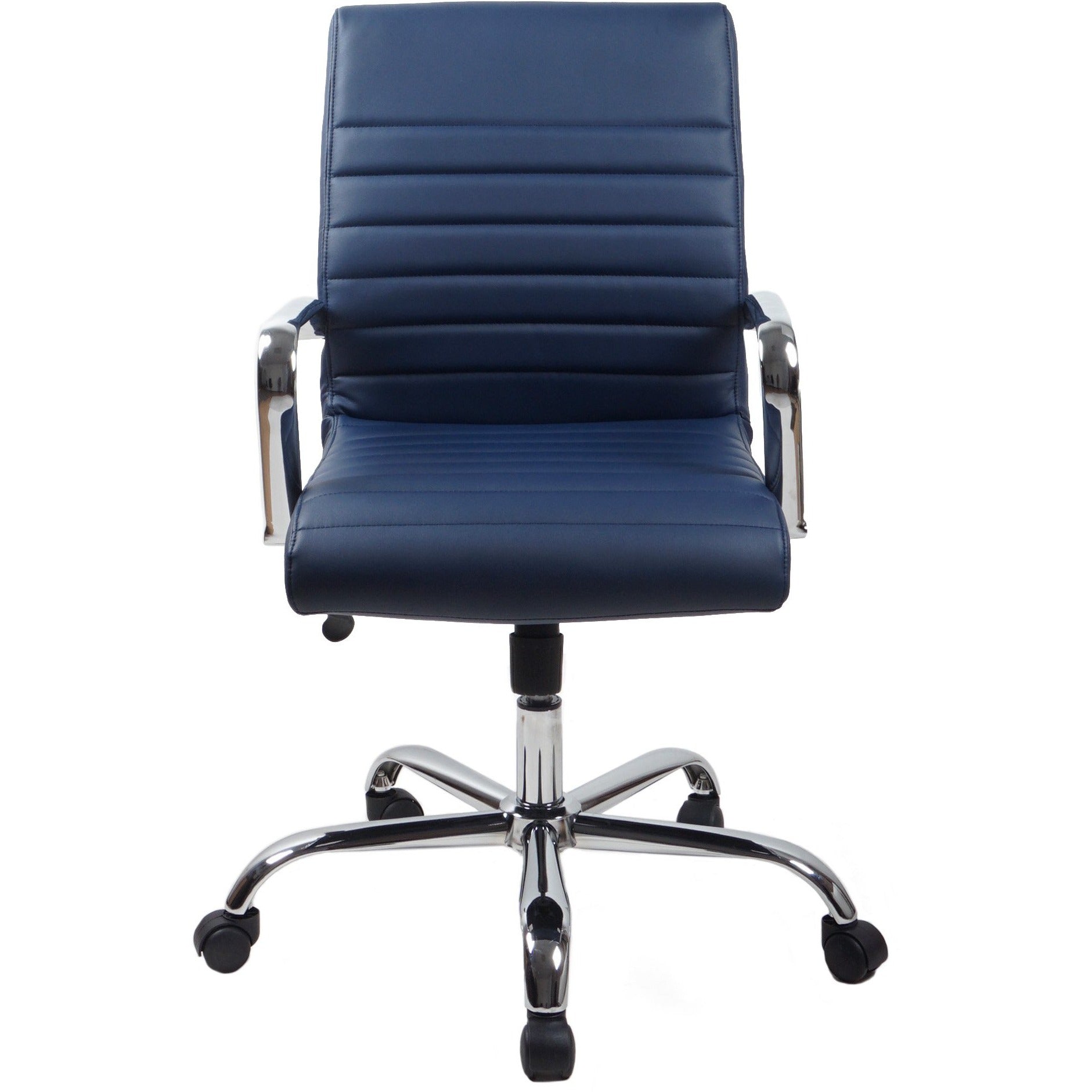 RealBiz Gen3 Modern Comfort Series Mid-Back LeatherPro Chair, Midnight Blue