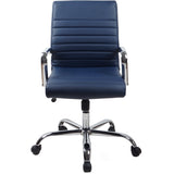 RealBiz Gen3 Modern Comfort Series Mid-Back LeatherPro Chair, Midnight Blue