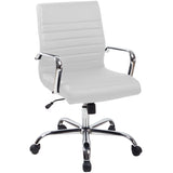 RealBiz Gen2 Modern Comfort Series Mid-Back  LeatherPro Chair, Pure White