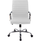RealBiz Gen2 Modern Comfort Series Mid-Back  LeatherPro Chair, Pure White
