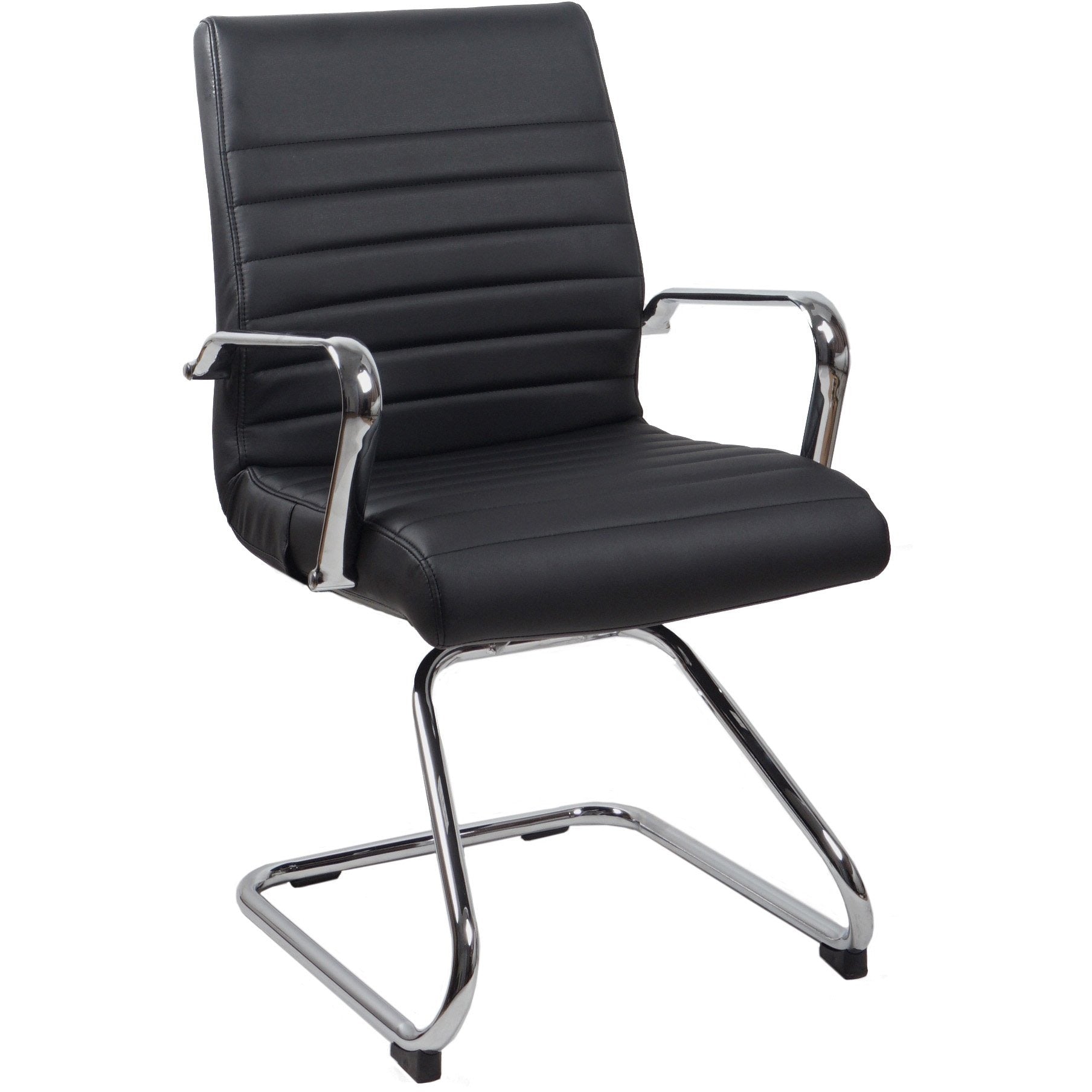 RealBiz Gen3 Modern Comfort Series Visitor LeatherPro Chair, Jet Black