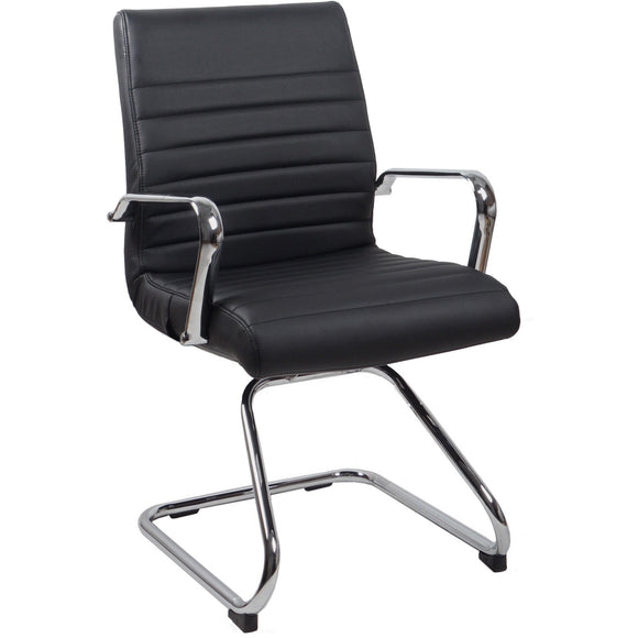 RealBiz Gen3 Modern Comfort Series Visitor LeatherPro Chair, Jet Black