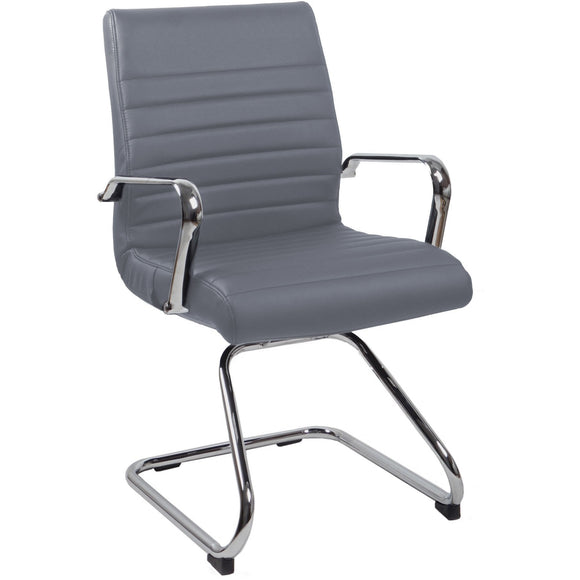 RealBiz Gen3 Modern Comfort Series Visitor LeatherPro Chair, Stone Gray