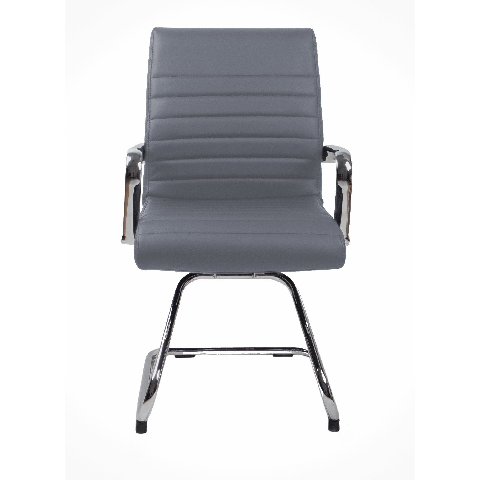 RealBiz Gen2 Modern Comfort Series Visitor LeatherPro Chair, Stone Gray