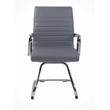 RealBiz Gen2 Modern Comfort Series Visitor LeatherPro Chair, Stone Gray