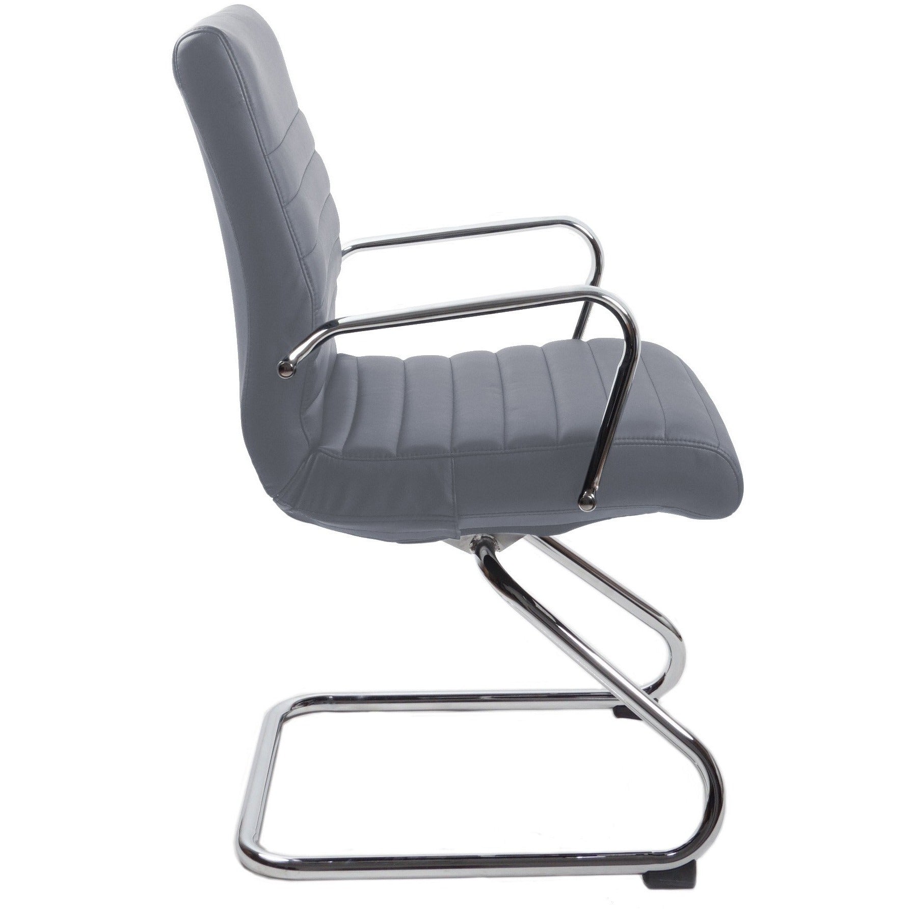 RealBiz Gen2 Modern Comfort Series Visitor LeatherPro Chair, Stone Gray