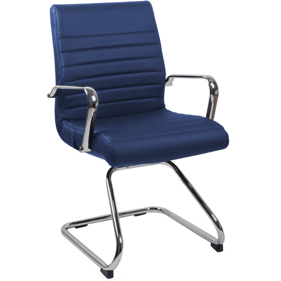 RealBiz Gen3 Modern Comfort Series Visitor LeatherPro Chair, Midnight Blue