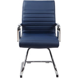 RealBiz Gen3 Modern Comfort Series Visitor LeatherPro Chair, Midnight Blue