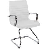 RealBiz Gen2 Modern Comfort Series Visitor LeatherPro Chair, Pure White