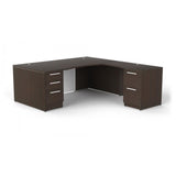 Chiarezza L-Shaped Desk with Glass Modesty Panel