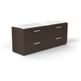 Chiarezza Lateral File with White Glass Tops