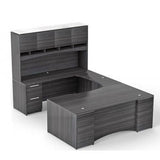 Chiarezza Executive U-Shaped Desk with Overhead Hutch