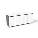 Chiarezza Double Storage Unit with White Glass Doors & Tops
