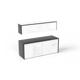 Chiarezza Credenza with White Glass Doors & Hutch