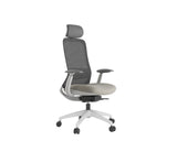 Stella Executive Ergonomic High-Back Mesh Chair with Headrest, Champagne