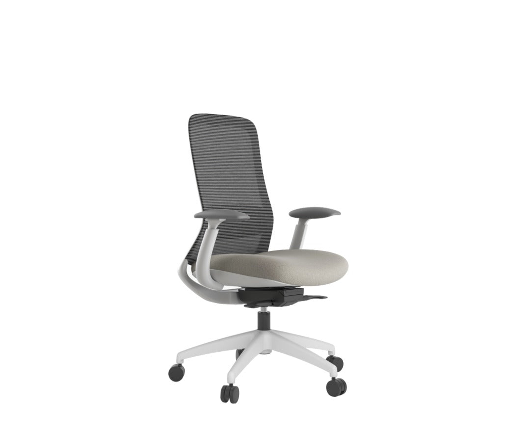 Stella Executive Ergonomic High-Back Mesh Chair with Headrest, Champagne