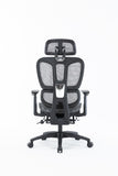 Sharpline Plus Ergo8 Mesh Office Chair w/ Adjustable Headrest and Retractable Footrest, Silver