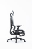 Sharpline Plus Ergo8 Mesh Office Chair w/ Adjustable Headrest and Retractable Footrest, Silver