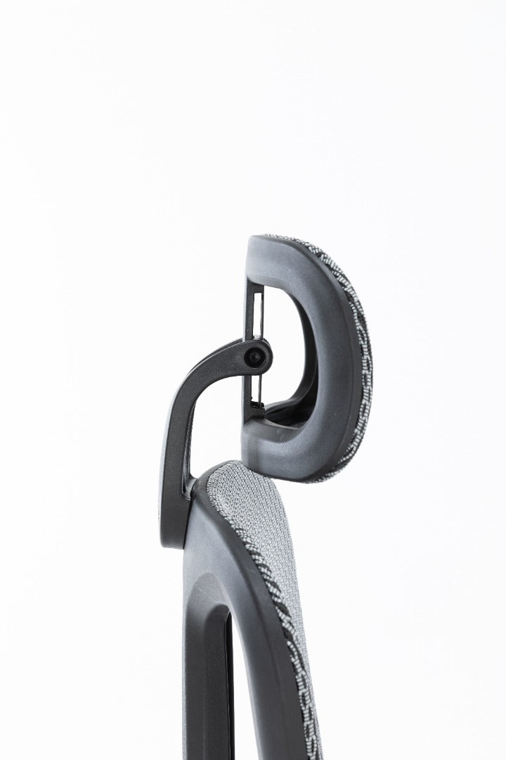 Sharpline Plus Ergo8 Mesh Office Chair w/ Adjustable Headrest and Retractable Footrest, Silver