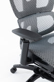 Sharpline Plus Ergo8 Mesh Office Chair w/ Adjustable Headrest and Retractable Footrest, Silver
