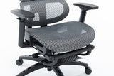Sharpline Plus Ergo8 Mesh Office Chair w/ Adjustable Headrest and Retractable Footrest, Silver