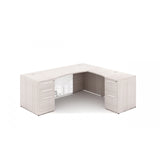 Chiarezza L-Shaped Desk with Glass Modesty Panel