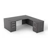 Chiarezza L-Shaped Desk with Glass Modesty Panel