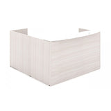 Chiarezza L-Shaped Reception Desk with Floated White Glass