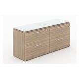 Chiarezza Lateral File with White Glass Tops